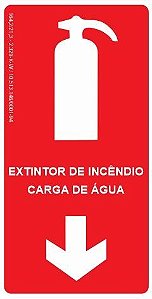 Placa Fotoluminescente - Extintor de Incêndio - Carga de Água