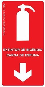 Placa Fotoluminescente - Extintor de Incêndio - Carga de Espuma