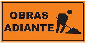 Placa de Obra - Obras Adiante - 1 x 0,50m