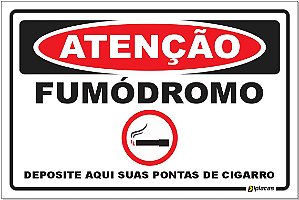 Placa - Atenção - Fumódromo