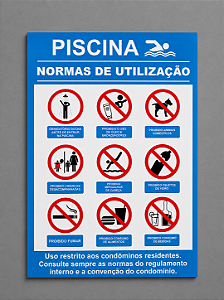 Placa - Normas de Utilização Piscina