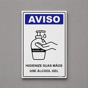 Placa - Aviso - Use Álcool Gel