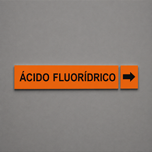 Etiqueta Adesiva Identificação de Tubulação Ácido Fluorídrico