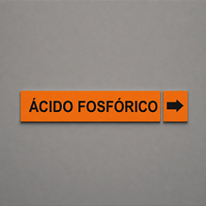 Etiqueta Adesiva Identificação de Tubulação Ácido Fosfórico