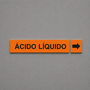 Etiqueta Adesiva Identificação de Tubulação Ácido Líquido