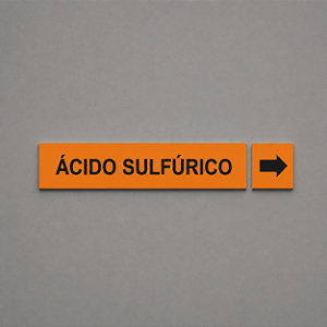 Etiqueta Adesiva Identificação de Tubulação Ácido Sulfúrico