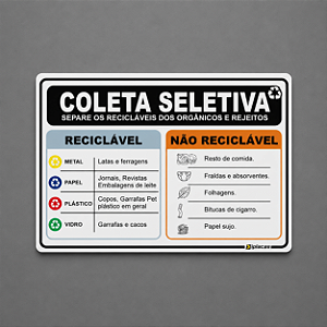 Placa - Coleta Seletiva