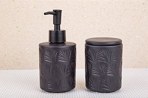 Conjunto para Banheiro em Cerâmica | Preto - 2 Peças