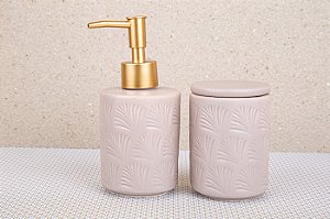 Conjunto para Banheiro em Cerâmica | Nude - 2 Peças