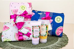 Kit Luva de Silicone e Sugar Cream na Necessaire | Melancia e Garden
