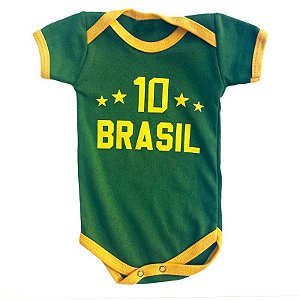 Body Bebê Futebol Copa do Mundo Camisa 10 Brasil
