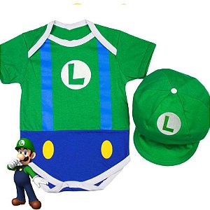 Kit Body Bebê Luxo Luigi com Boina
