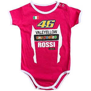 Body Bebê Luxo Moto GP Valentino Rossi The Doctor 46 Rosa | Baby Dress -  Baby Dress - Loja Especializada em Moda Infantil