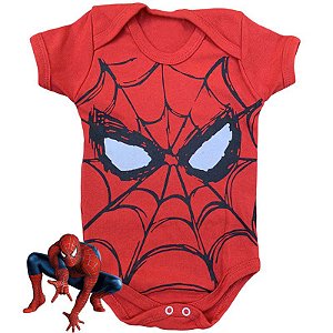 Body Bebê Homem Aranha Vermelho