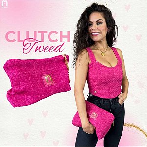 Clutch Tweed Pink