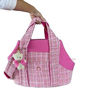 Bolsa Tweed Rosa Chiclete