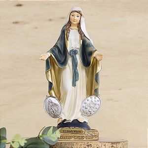 Maria Medalha  Milagrosa de Resina 20x9x9cm