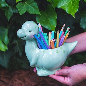 Dinossauro de Cerâmica Dino Baby  Cachepot  21x20cm