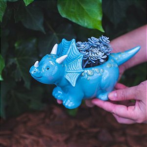 Dinossauro de Cerâmica Cachepot  Dina Gloria  12x21cm