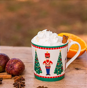 Caneca de Cerâmica  Bandinha Natalina 12,4 x 9,3 x 9cm