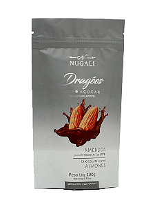 Dragees Zero Açúcar Amêndoa com chocolate ao leite Nugali 100g