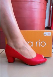 Sapato Beira Rio Salto Bloco Vermelho