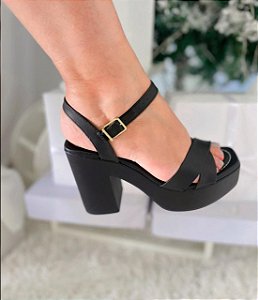 Sandália Vizzano Plataforma Salto Preta