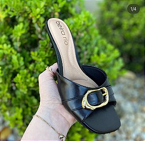 Tamanco Beira Rio Salto Baixo Preto