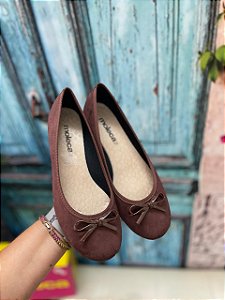 Sapatilha Moleca Laço Chocolate