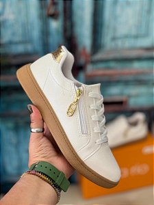 Tênis Beira Rio Casual Ziper Branco