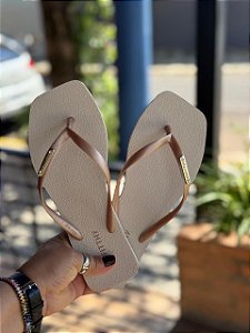 Chinelo Rafitthy Gold Branco - FORMA PEQUENA