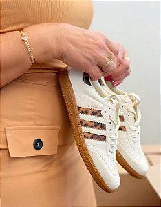 Tênis Samba Casual Branco/Onça