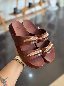 Slide Zaxy Metalizado Chocolate