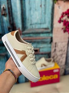 Tênis Moleca Casual Bege/Marrom