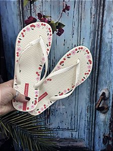 Chinelo Ipanema Feminino Bege Cereja