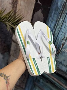 Chinelo Ipanema Feminino Verde/Branco