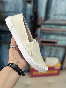 Tênis Moleca Slip On Marfim