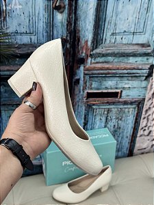 Sapato Piccadilly Salto Bloco Marfim