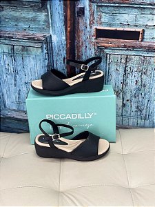 Sandália Piccadilly Anabela Preta