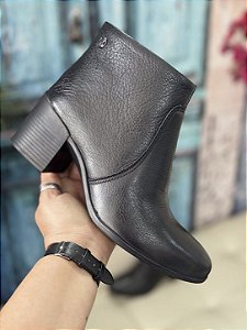 Bota Bottero Couro Salto Bloco Preta
