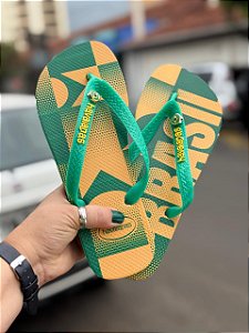 Chinelo Havaianas Feminino Verde/Amarelo