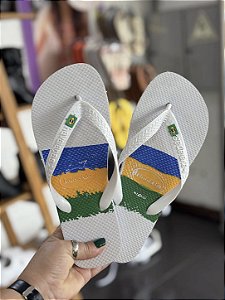 Chinelo Havaianas Masculino Branco Brasil