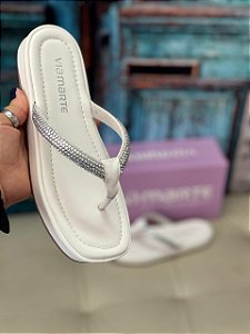 Slide Via Marte Strass Branco