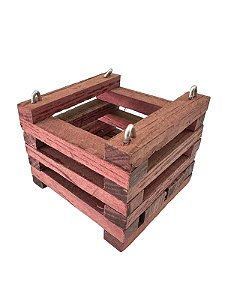 cachepo quadrado 12X12X8  - madeira roxinho