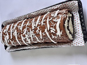 ROCAMBOLE MASSA DE CACAU COM RECHEIO DE PRESTÍGIO - ZERO AÇÚCAR