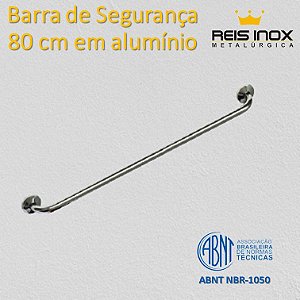 Barra de Segurança 80 cm em Alumínio Polido de Ø 32 mm - Acabamento Redondo