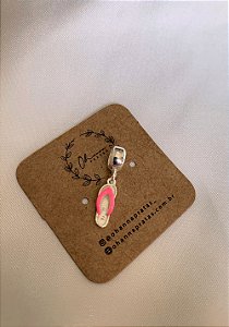 Berloque chinelo rosa em Prata 925