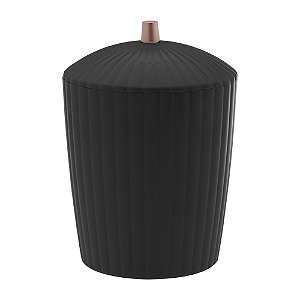 Lixeira Redonda Preta Canelatta - Cod:1547