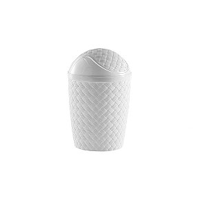 Lixeira Rattan 4,2 Lts Basculante Branco - Cod:829Branco