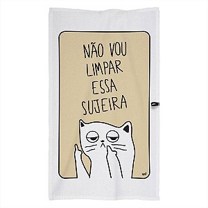 Pano de Prato em Algodao Gatinho Ranzinza
